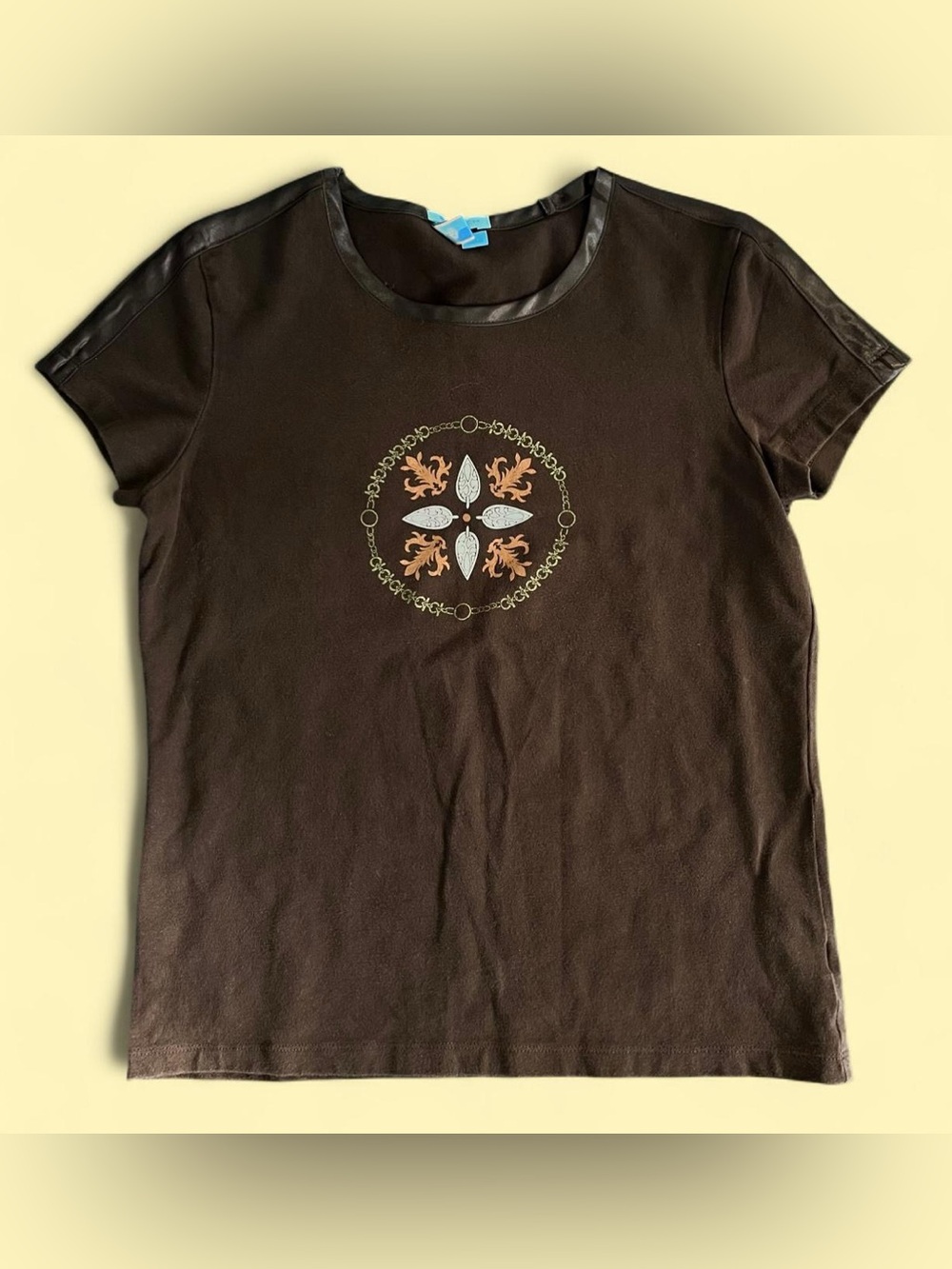 Y2k Brown Graphic Grunge Tee
